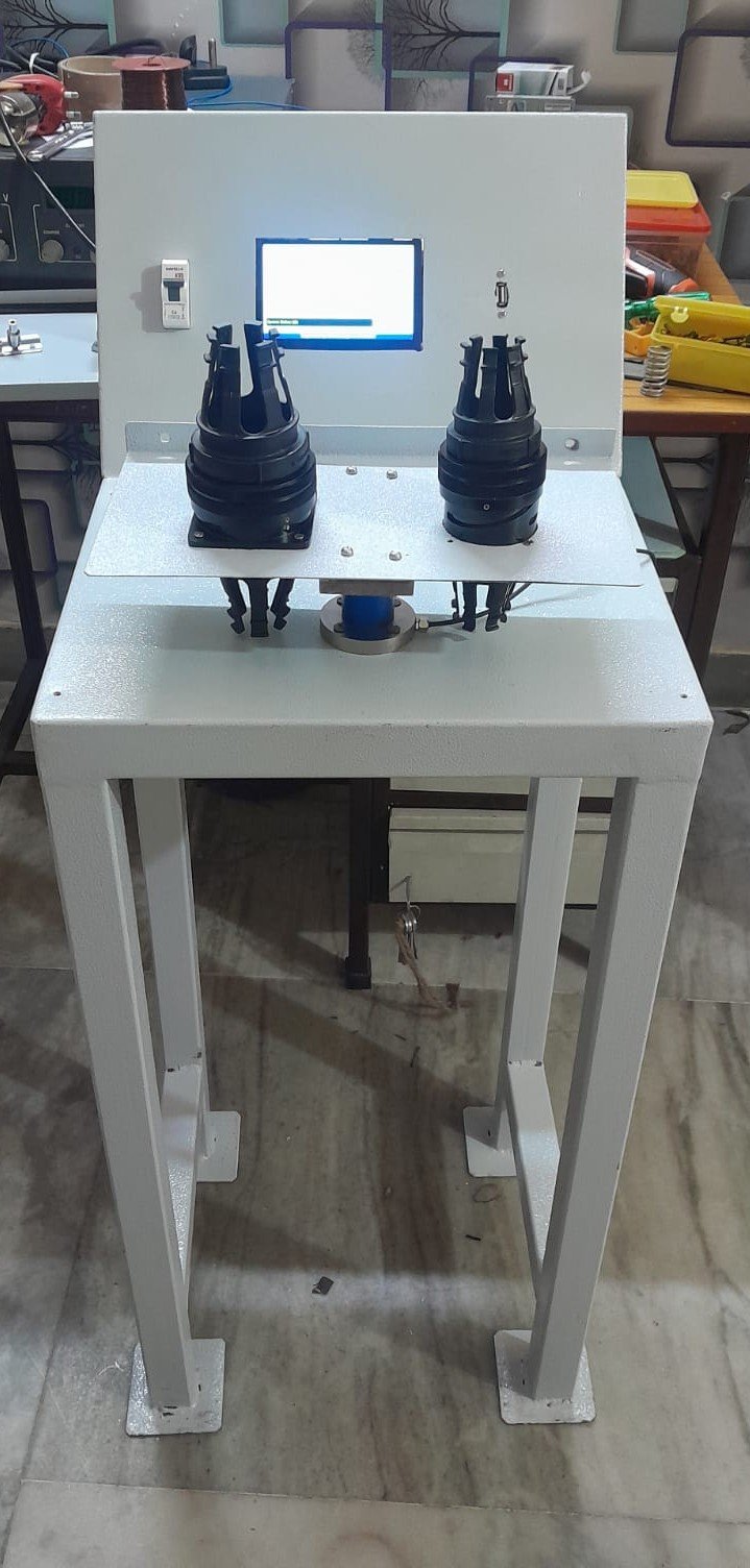 Connector torque test system with dual fixtures and operator display